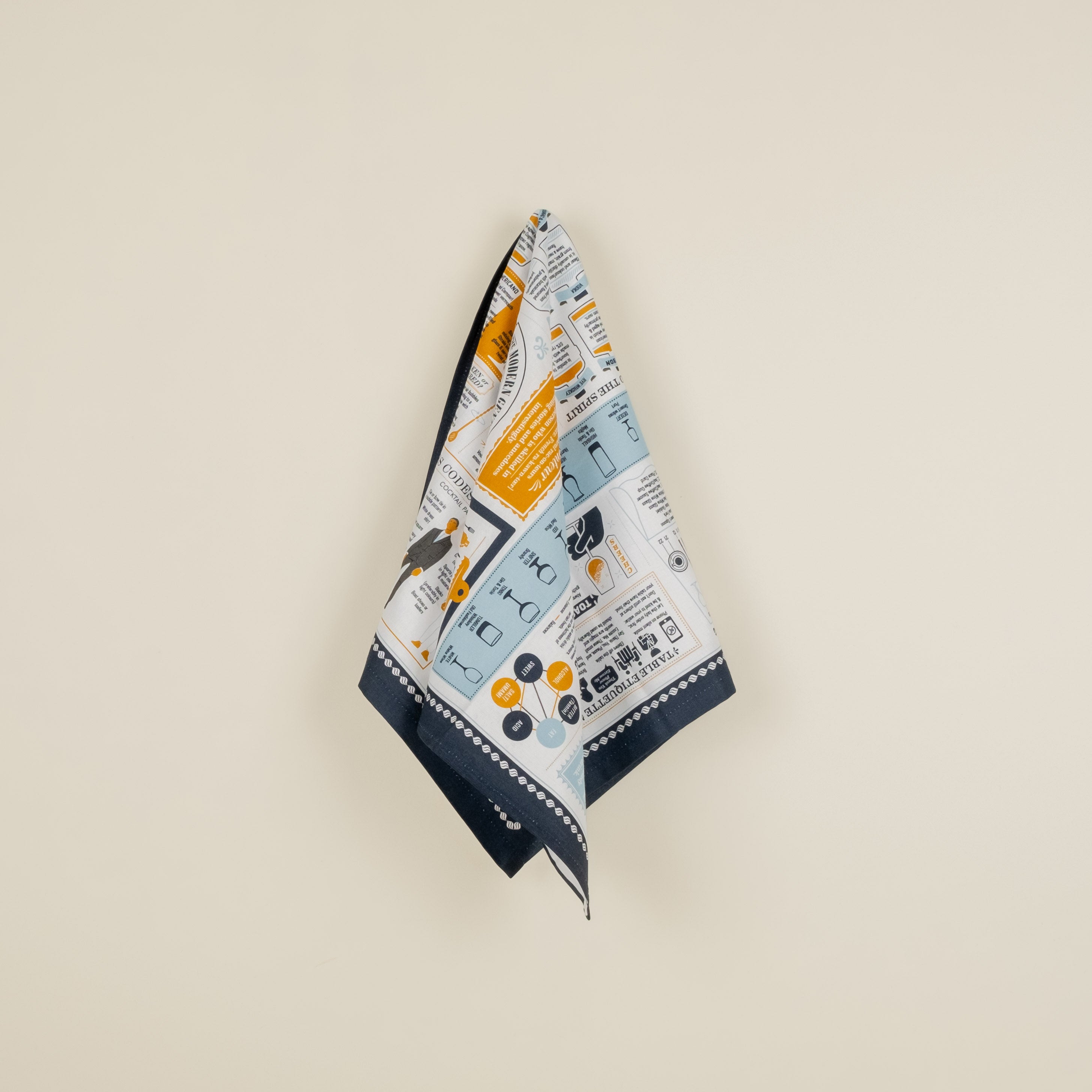 Illustrated Guide for Cocktail Etiquette Tea Towel