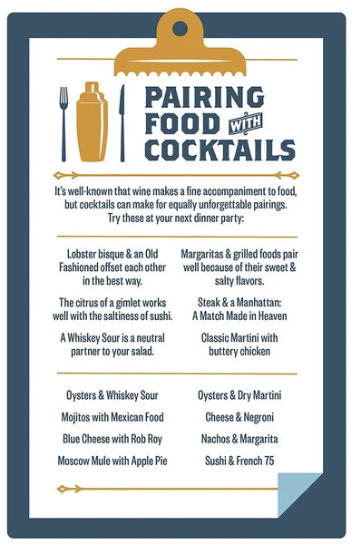 Illustrated Guide for Cocktail Etiquette Tea Towel