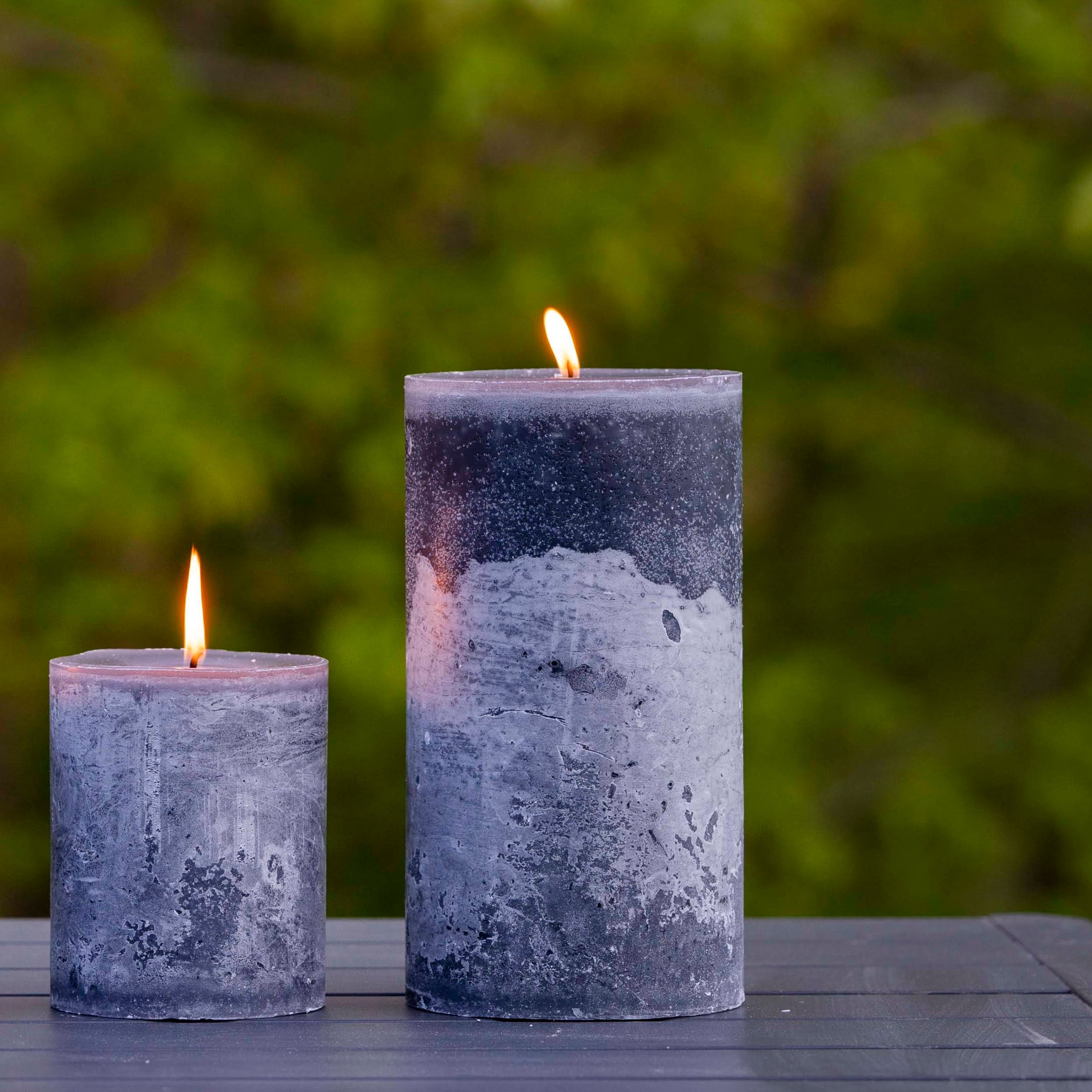 Large Anthracite Belgian Pillar Candle