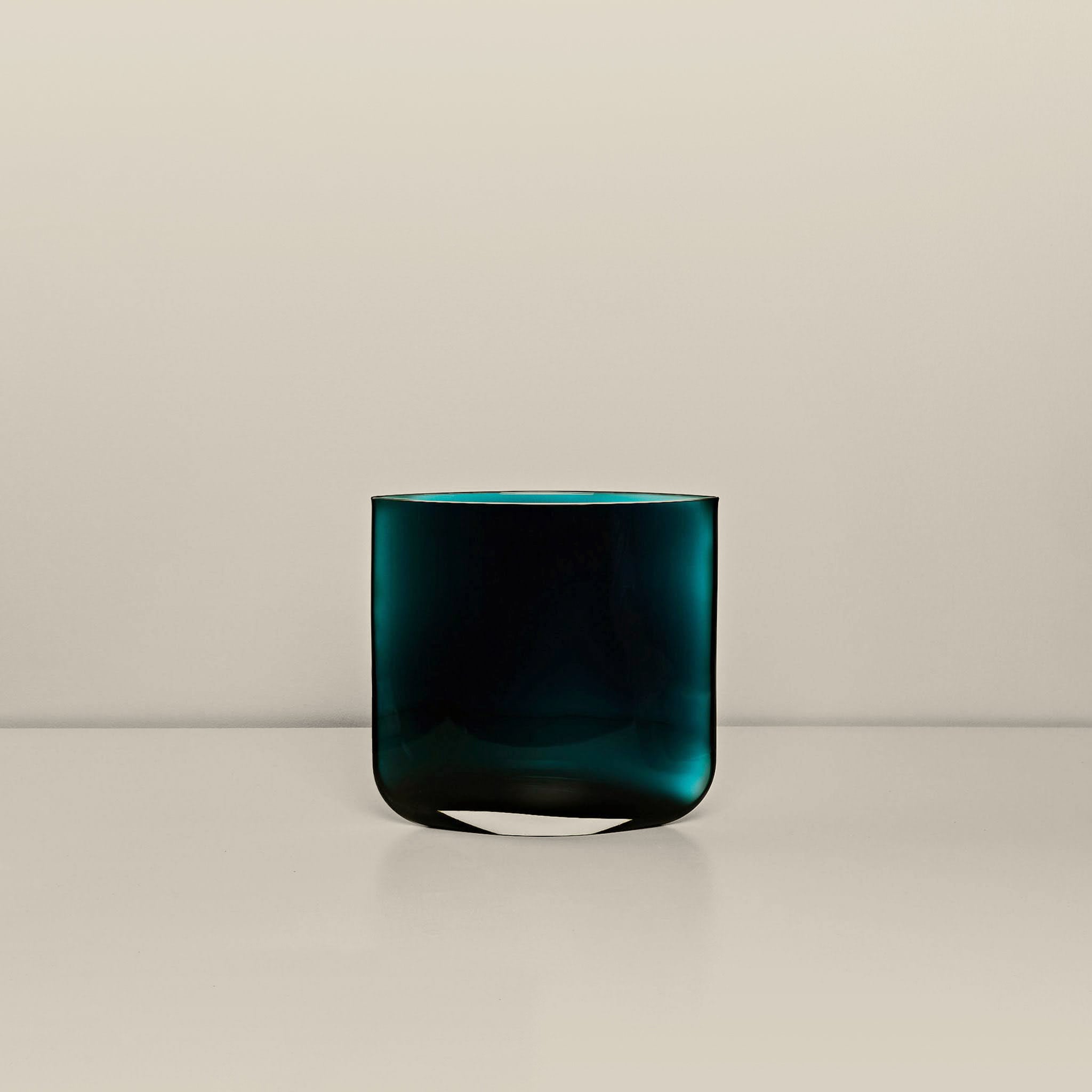 Low Blade Vase, Petroleum Green