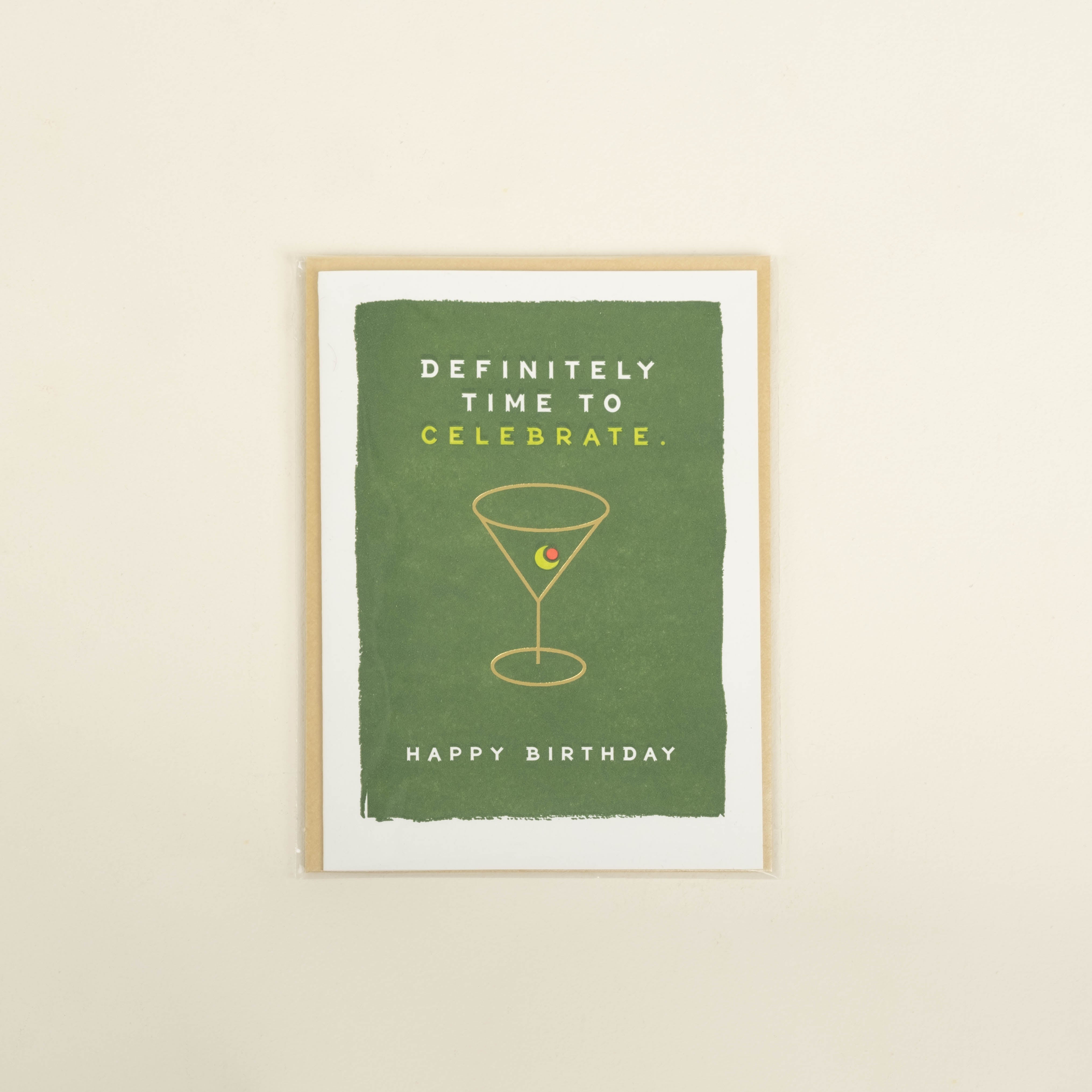 Martini Birthday Letterpress Card
