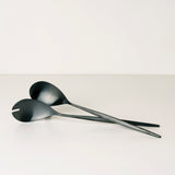 Moon Matte Black Salad Servers