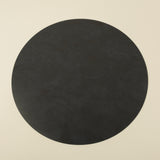 Nupo Round Recycled Leather Placemat, Black