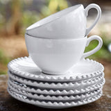 Pearl White Tea Cup and Saucer