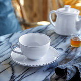 Pearl White Tea Cup and Saucer