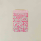 Pink Block Print Cotton Tablecloth