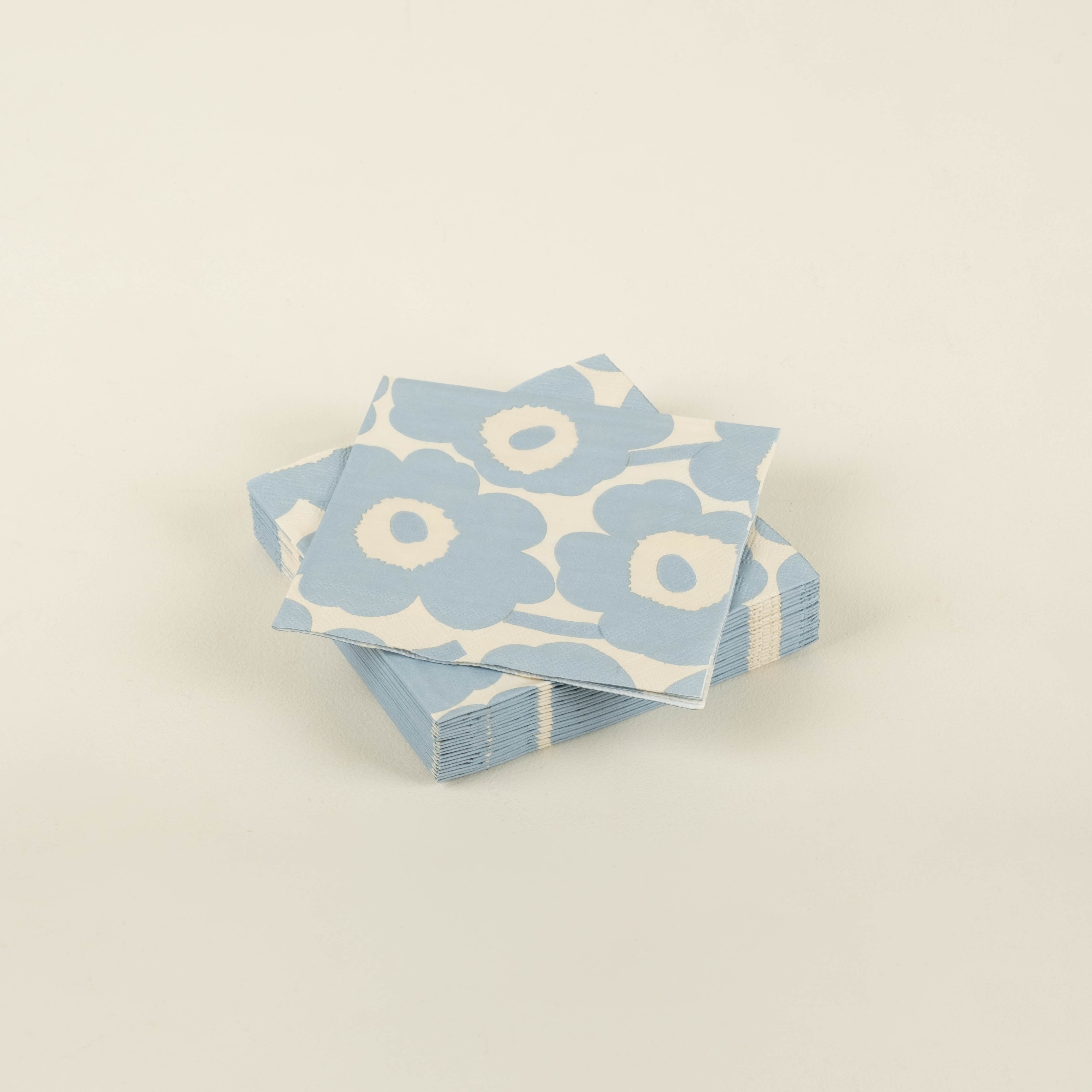 Sky Blue Unikko Paper Cocktail Napkins