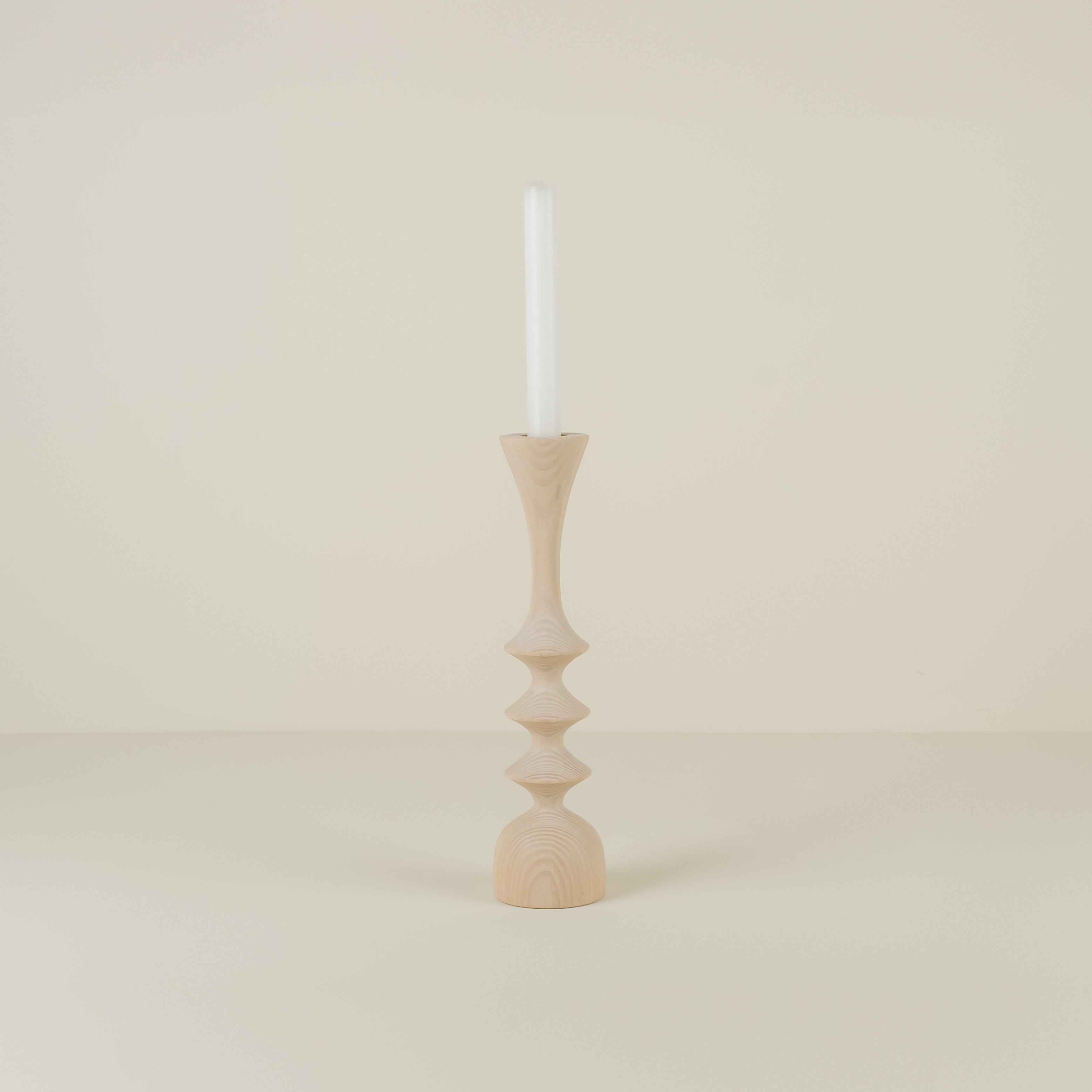 Spool Small, Pickled Ash Candlestick