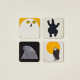 Assorted Square Coasters, Set/4