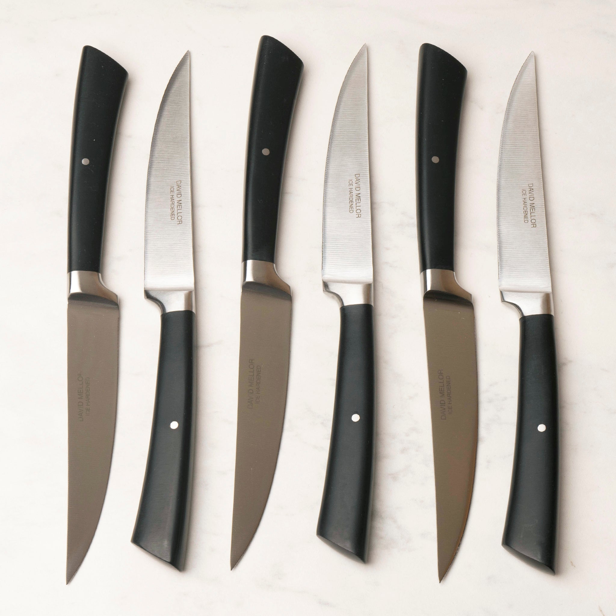 Black Handle Steak Knives Set of 6 1