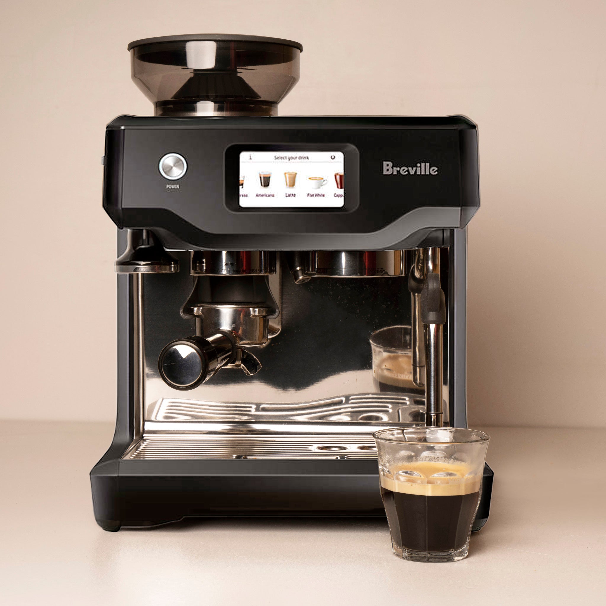 Breville Barista Touch Espresso Maker in Black Truffle- HOPSON GRACE