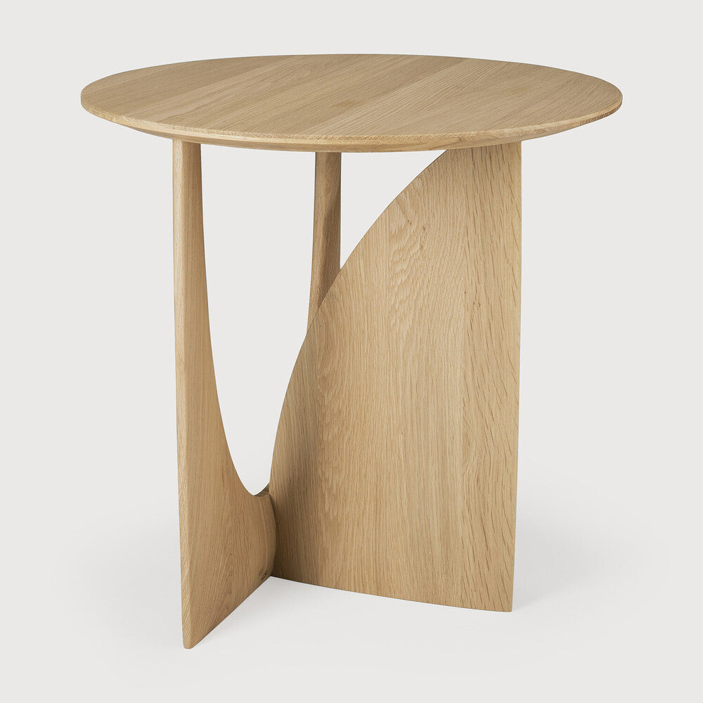 Oak Geometric Side Table