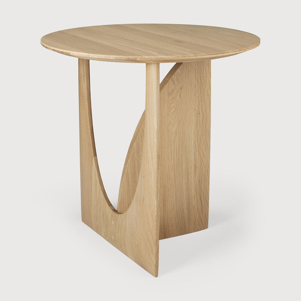 Oak Geometric Side Table