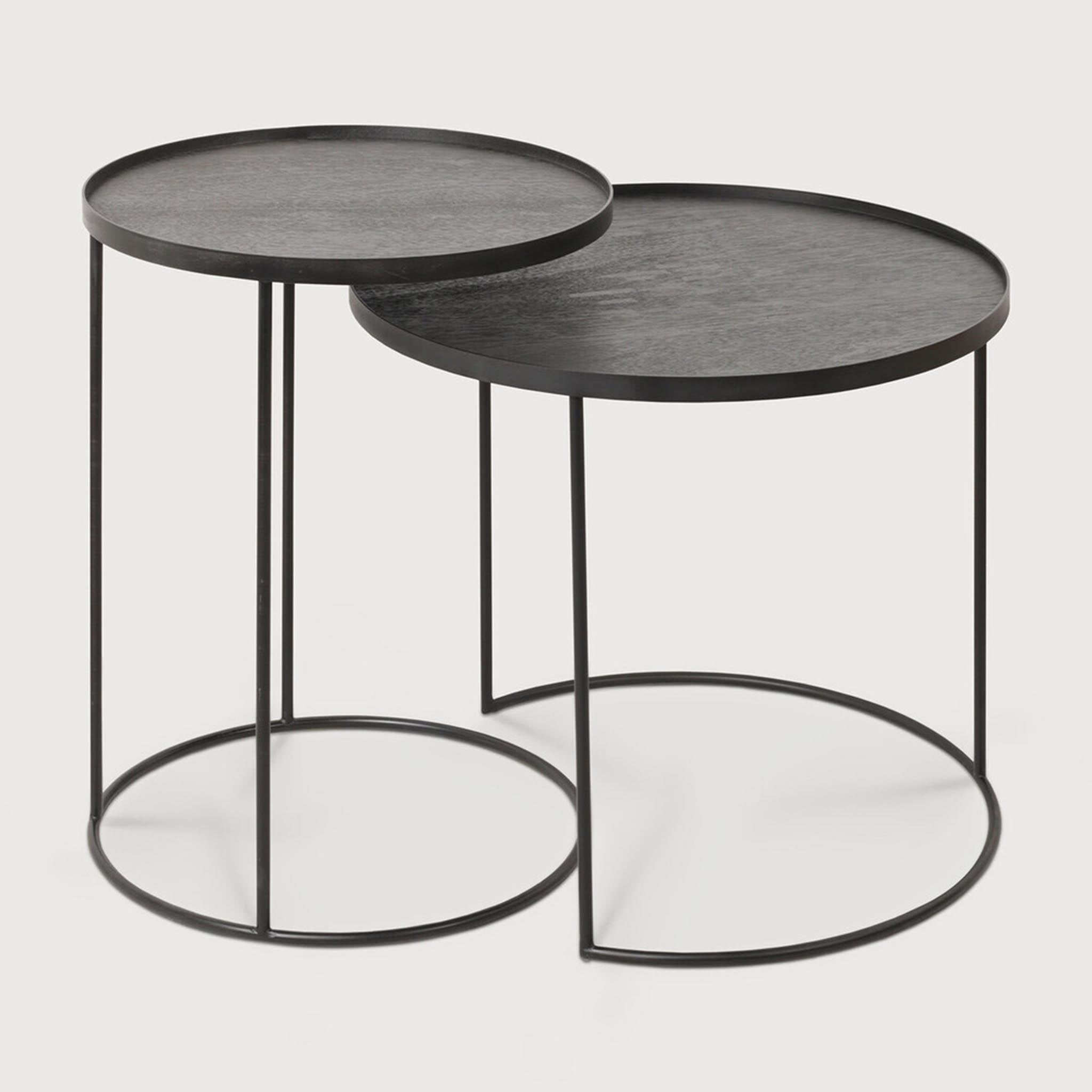 Round Tray Side Table Set