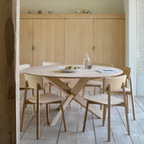 Oak Circle Dining Table 64"