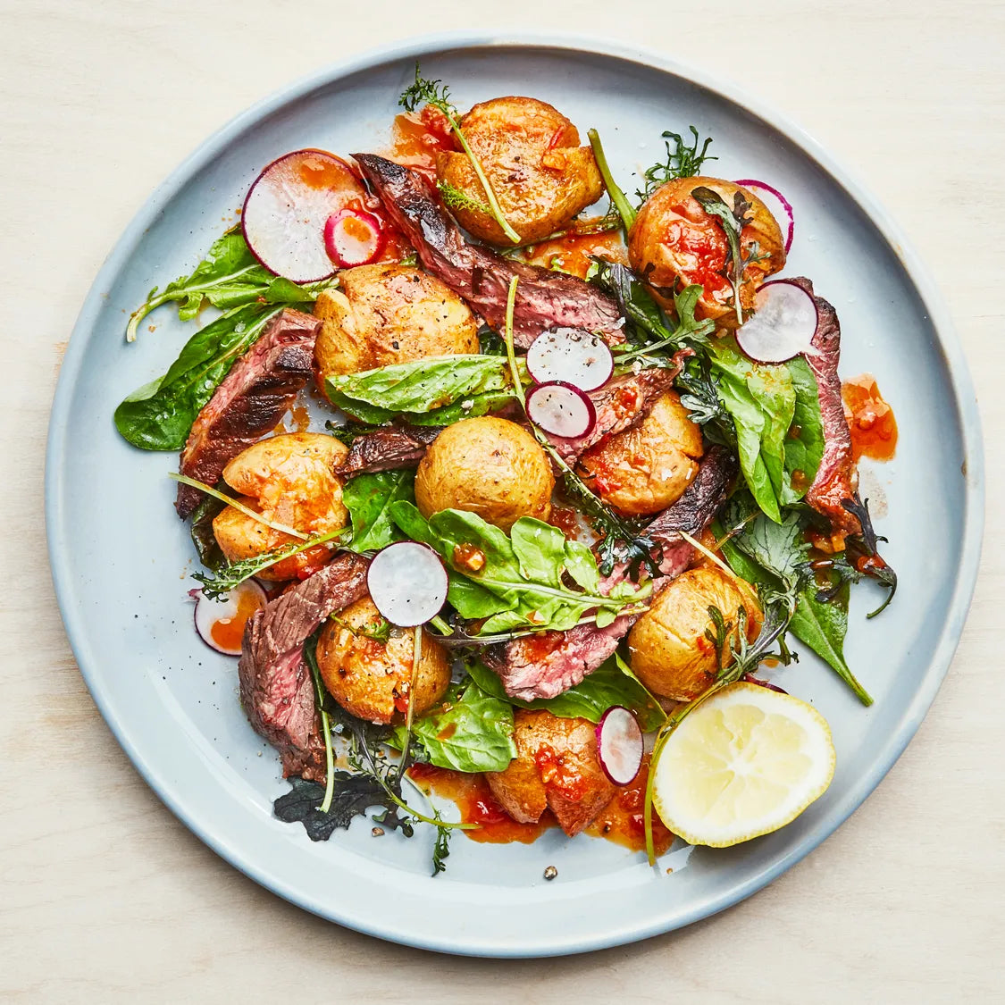 Steak Salad with Harissa Potatoes and Crunch Radishes – HOPSON GRACE