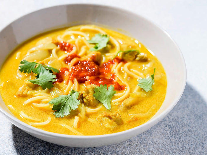Chicken  Noodle Soup with Turmeric and Coconut  Milk