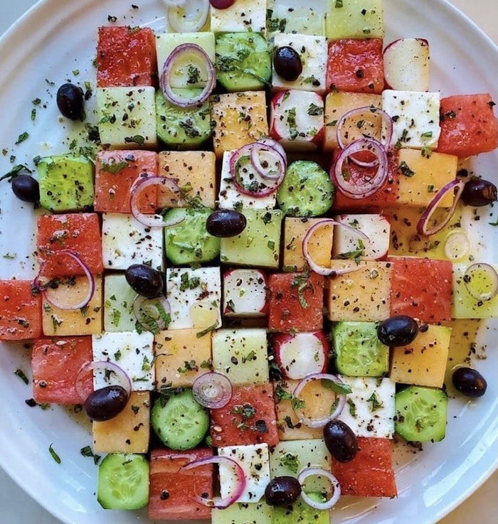 Melon and Feta Tetris Salad