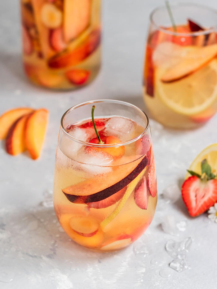 Peach Strawberry Cherry Summer Sangria