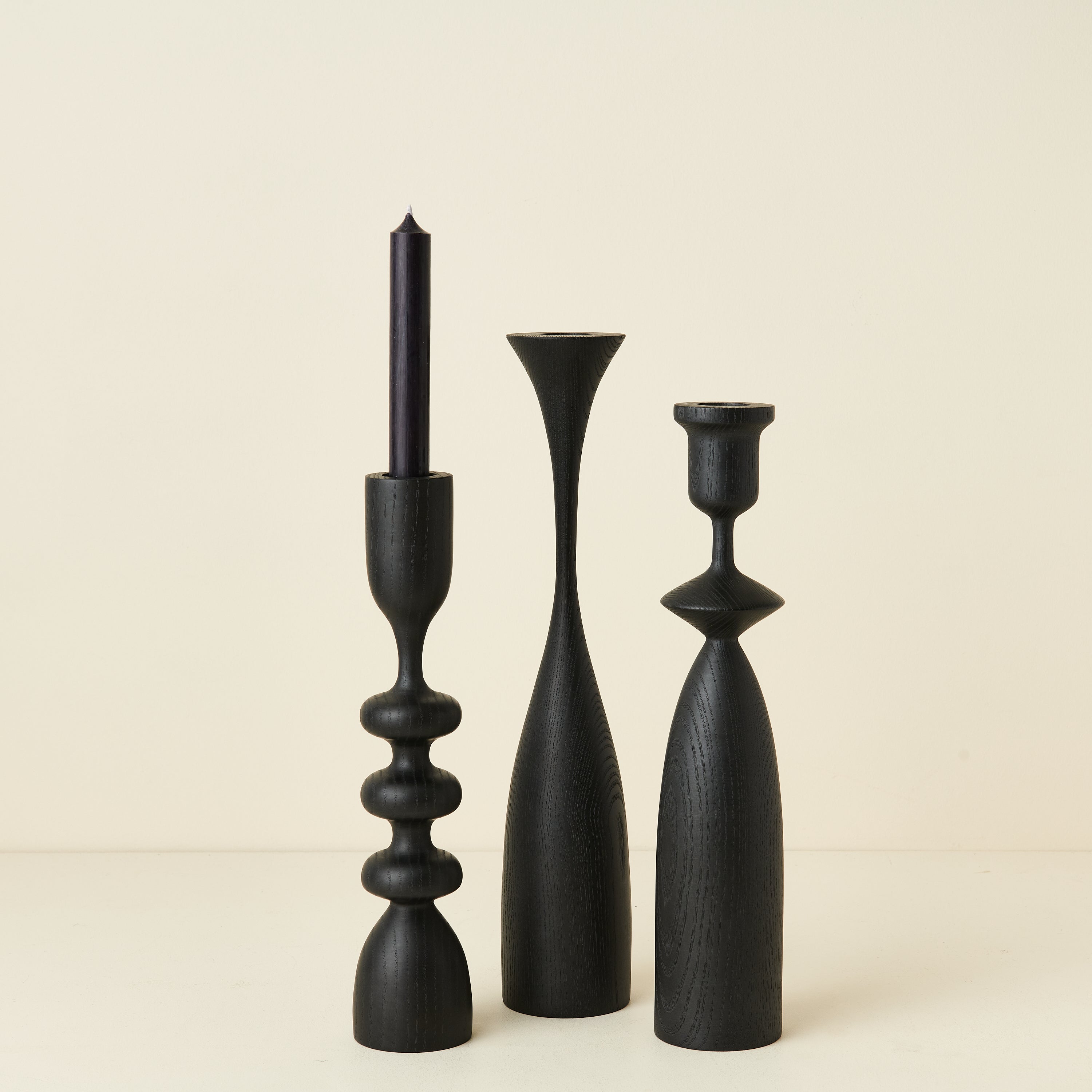 Ebonized Ash Candleholders