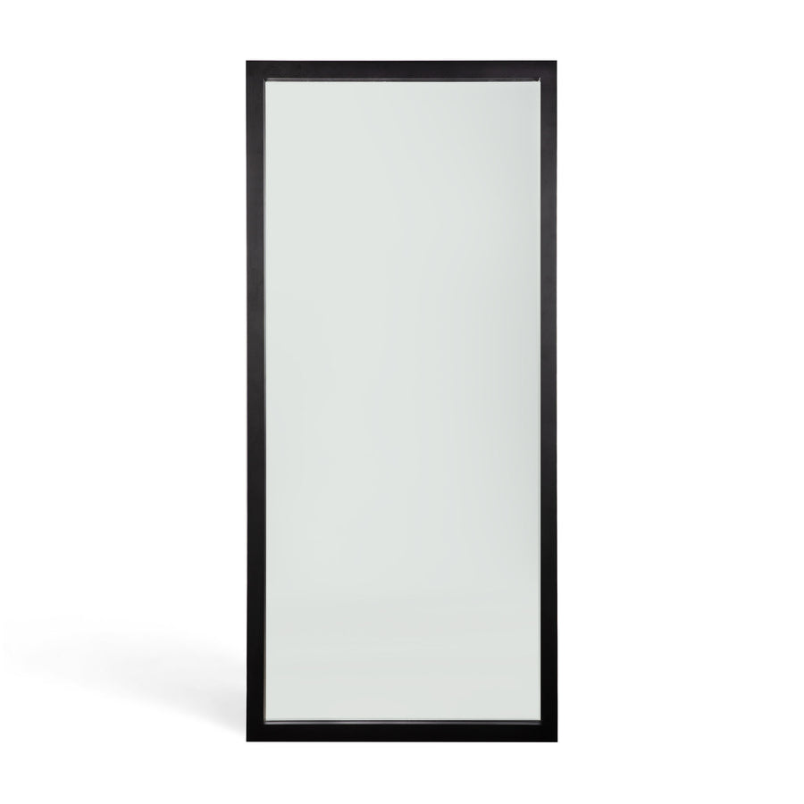 Light Frame Floor Mirror, Black Oak
