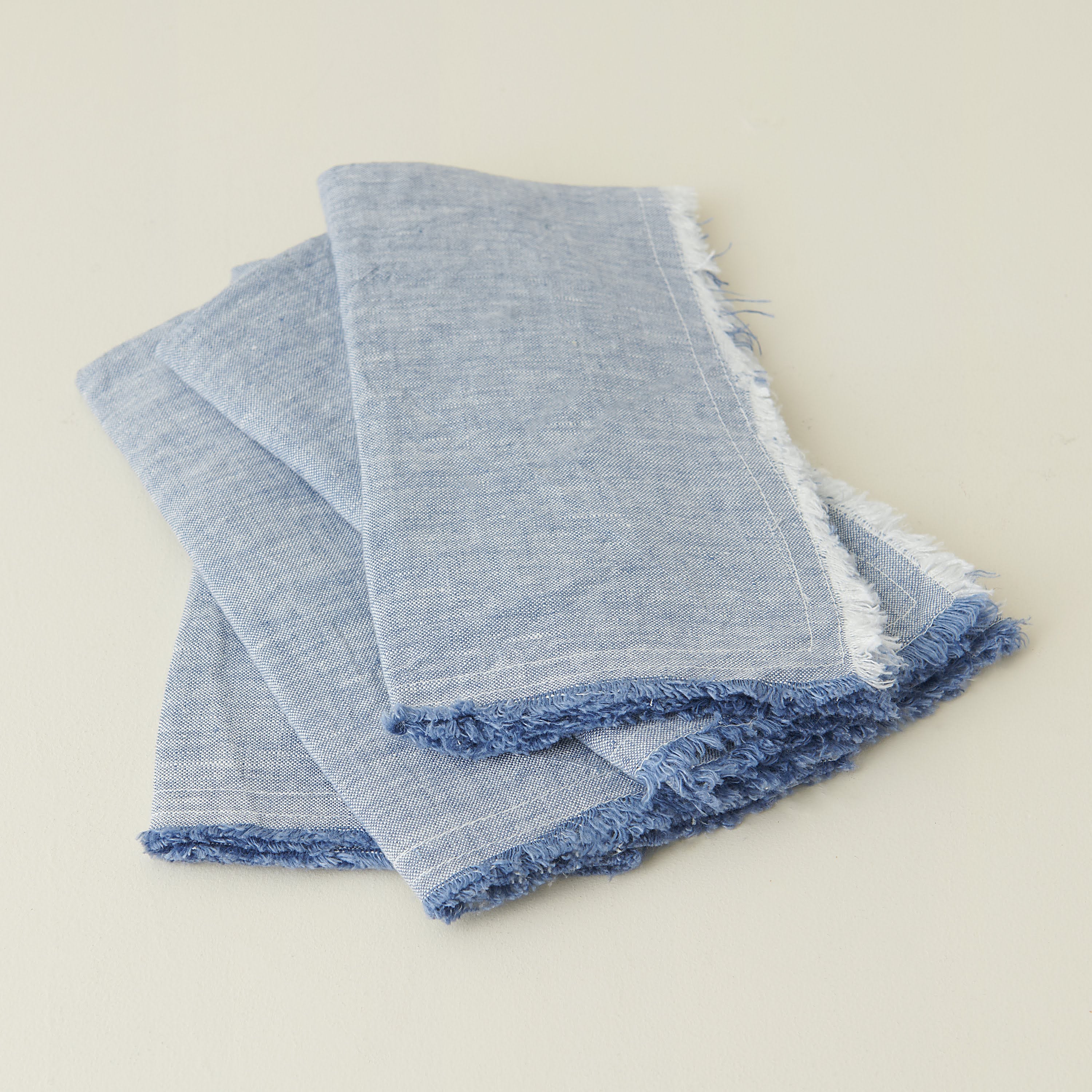 Linen Fringe Napkin, Set/4