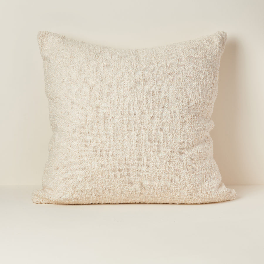 Ivory Bouclé Decorative Pillow 26”x26”