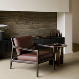 Jack Lounge Chair Mahogany Dark Brown w/Burgundy Leather