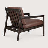 Jack Lounge Chair Mahogany Dark Brown w/Burgundy Leather