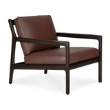 Jack Lounge Chair Mahogany Dark Brown w/Burgundy Leather