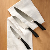 Black Handle Serrated Vegetable Knife, 12 cm