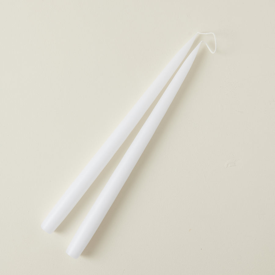 14" Tapered Candles, White