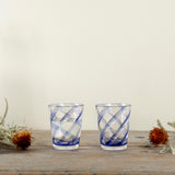 Shatterproof Spiral Glass, Blue
