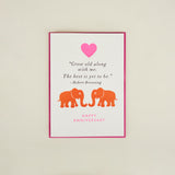 Anniversary Elephants Letterpress Card