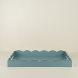 Large Chambray Lacquered Scallop Tray