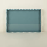 Large Chambray Lacquered Scallop Tray