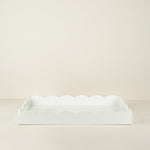 Large White Lacquered Scallop Tray
