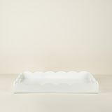 Large White Lacquered Scallop Tray