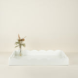 Large White Lacquered Scallop Tray