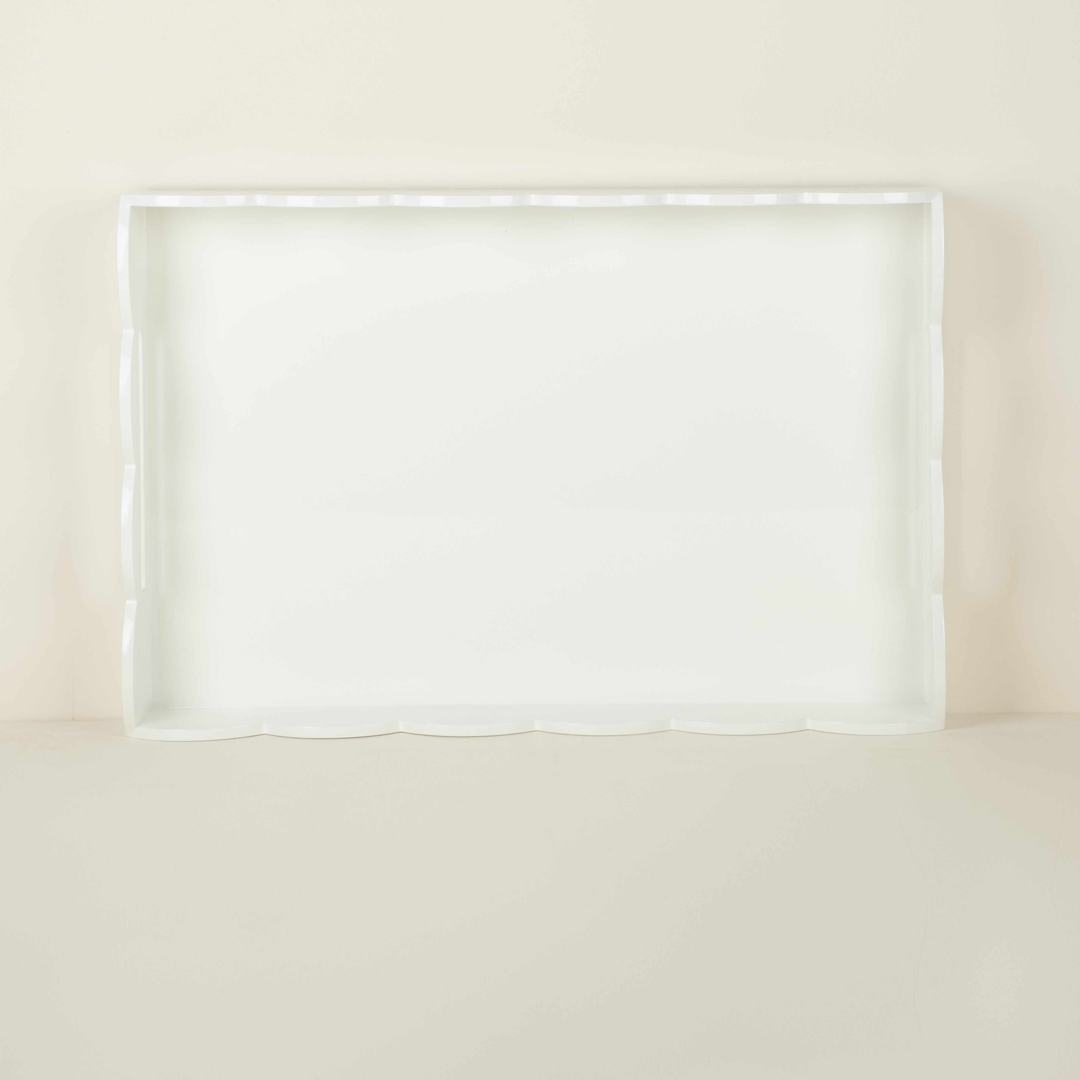 Large White Lacquered Scallop Tray