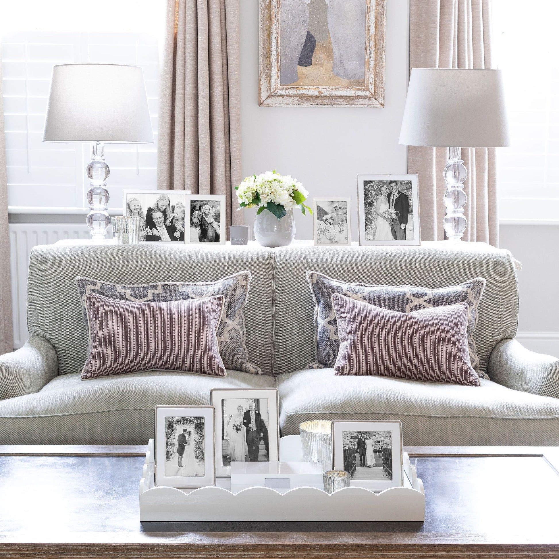 Large White Lacquered Scallop Tray