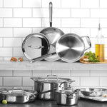 All-Clad D5 Brushed Collection, 10-Piece Stainless Set Lifestyle