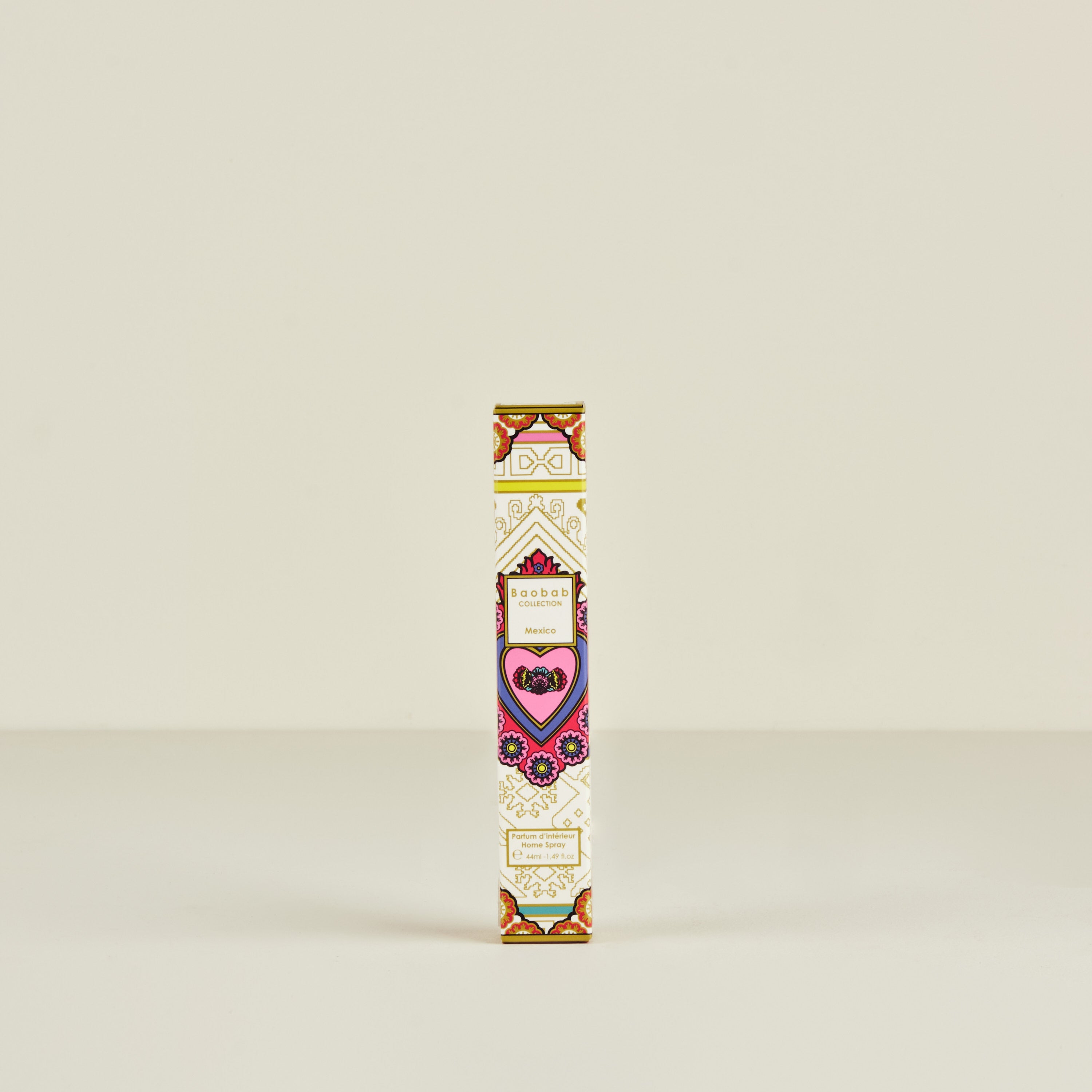 Decorative box with a heart design on a beige background