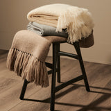 Boucle Alpaca Throw, Ivory