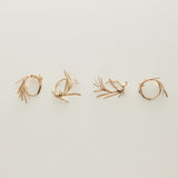Bronze Rosemary Napkin Rings, Set/4