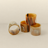 Set of 2 Caramel Horn Napkin Rings