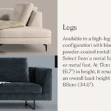 August Dormeuse Sectional, Left Facing
