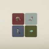 Creatures with Attitude  Assorted Square Coasters, Set/4