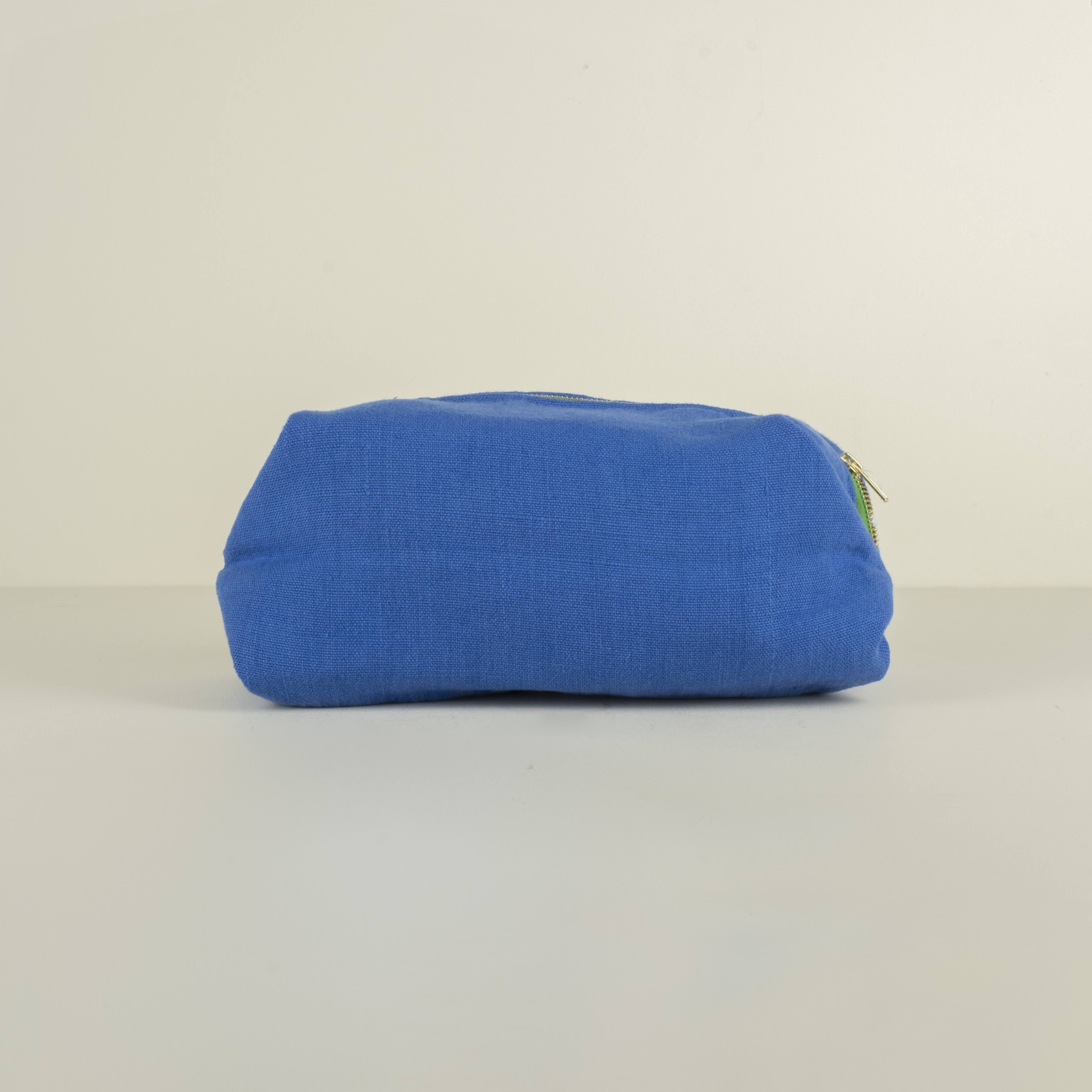 Designers Guild Brera Lino Toiletry Bag Large Lagoon