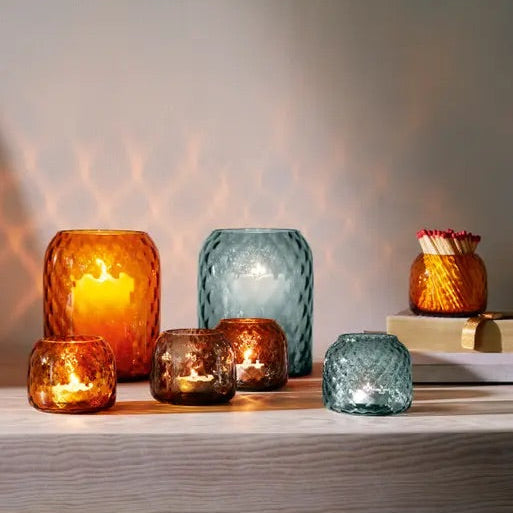 Dapple Tealight Holder, Earth Brown